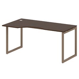 Metal System Quattro Стол криволинейный левый на О-образном м/к 40БО.СА-1 (L) Венге/Мокко металл 1600*900*750 - Фото предпросмотра