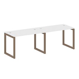 Metal System Quattro Р. ст. на 2 раб. места на О-образном м/к 50БО.СМ-2.2 Белый/Мокко металл 2400*720*750 - Фото предпросмотра