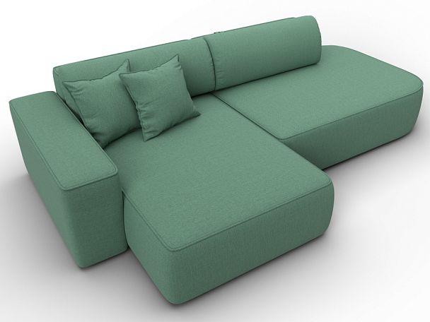 Диван угловой Лига-065 БП угол левый Рогожка зеленый - Вид 6