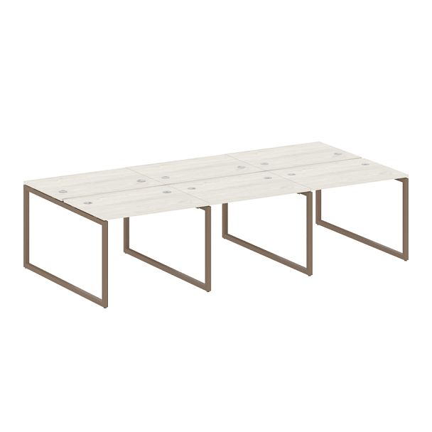 Metal System Quattro Р. ст. на 6 раб. места на О-образном м/к 40БО.СМ-6.1 Дуб наварра/Мокко металл 3000*1475*750 - Вид 1