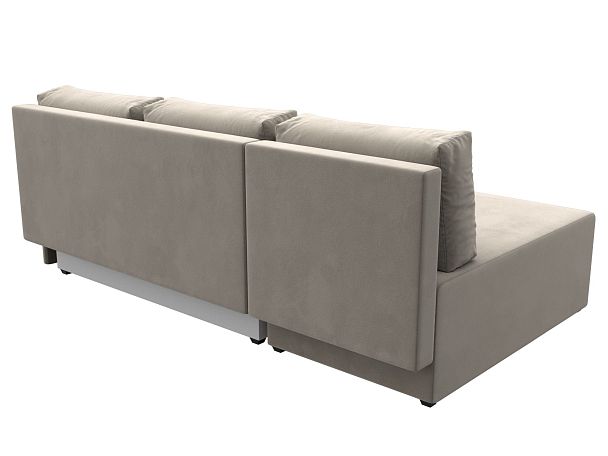 Угловой диван Поло левый (полностью микровельвет бежевый) - Вид 6