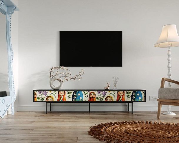 Комод с четырьмя ящиками под TV Emerson Матрешки арт EM06/Art04 - Вид 5