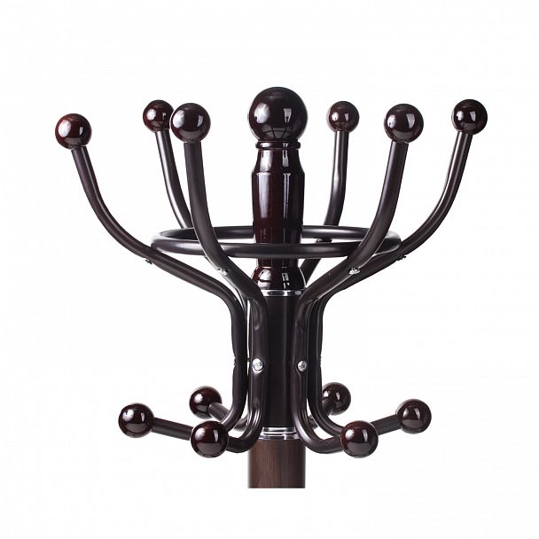 Вешалка-стойка BRABIX "CR-282", металл/мрамор, 1,8 м, на диске диаметром 36 см, 6 крючков + 4 дополнительных, коричневая, 601745 - Вид 3