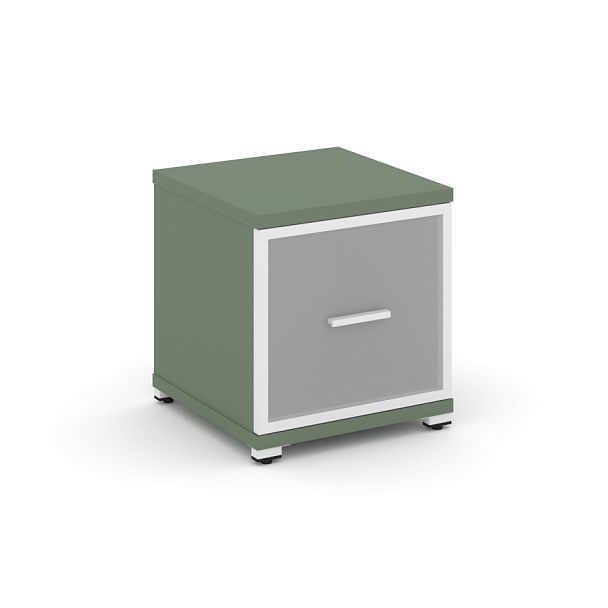 Concept Шкаф 1 узкая секция, 1 ниша CN.STU-113 RMW W Кобо/Металл Белый/Сатин 420*420*450 - Вид 1