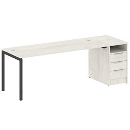 Metal System Quattro Р. ст. с тумбой на П-образном м/к 40БП.РС-СТП-1.5 Дуб наварра/Антрацит металл 2212*720*750 - Фото предпросмотра