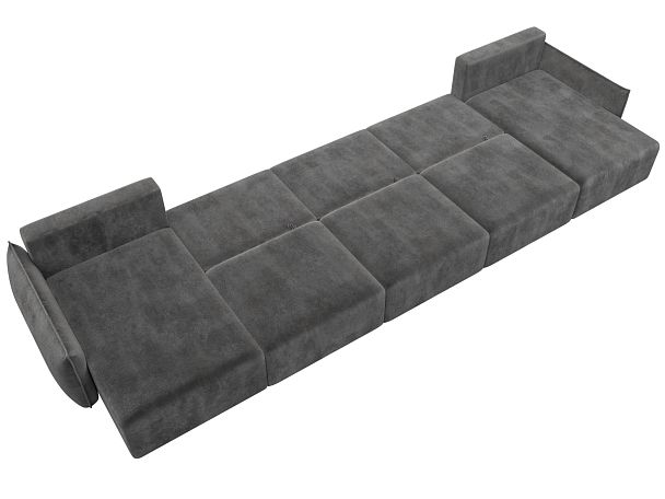 Диван п-образный Лига-051 НПБ МегаЛонг Велюр серый - Вид 10