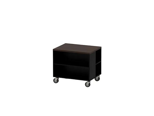 БЕРЛИН / BERLIN Тумба для копира на роликовых опорах 800х600х640 Венге/Черный - Вид 1