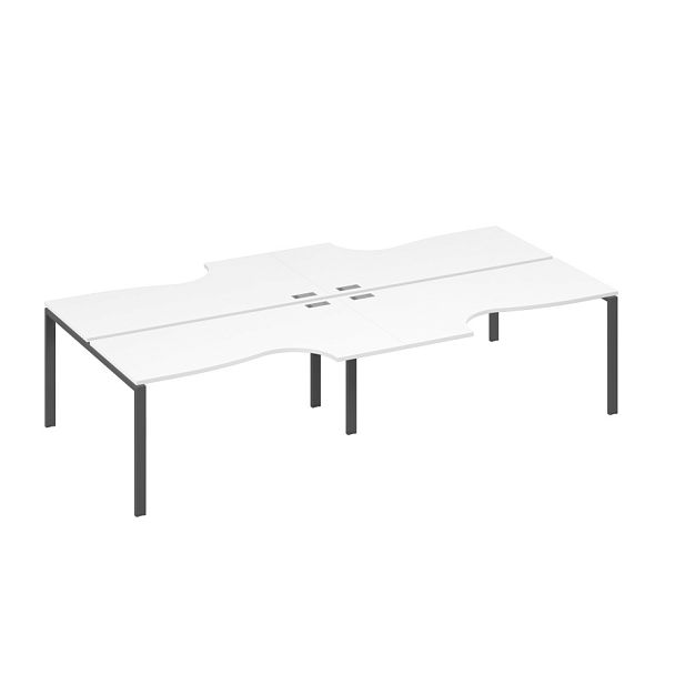 Рабочая станция опоры UNO (4х160) столы Классика A4 А4 Б1 185-2 БП белый премиум / металлокаркас антрацит - Вид 1