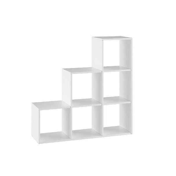 стеллаж 6 (2) ячеек лесенка белый - Вид 1