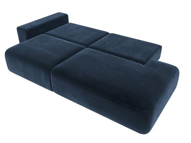 Диван прямой Лига-036 НПБ Модерн подлокотник слева Велюр синий - Вид 9