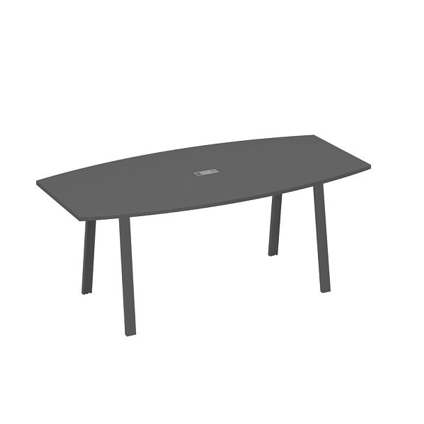 Стол для переговоров 200 на каркасе TRE A4 А4 Б3 113 БП антрацит премиум / металлокаркас антрацит - Вид 1