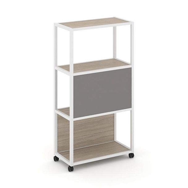 Shelf Mobile Стеллаж 4 уровня 1 секция VR.LT-STK-403.12 Дуб Аттик/Металл Белый/W-11 1200*400*1523 - Вид 2