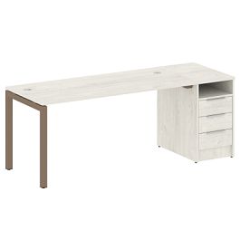 Metal System Quattro Р. ст. с тумбой на П-образном м/к 50БП.РС-СТП-1.4 Дуб наварра/Мокко металл 2012*720*750 - Фото предпросмотра