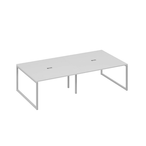 Стол 280 переговорный с опорами QUATTRO A4 А4 Б4 135-2 БП серый / металлокаркас серый - Вид 1