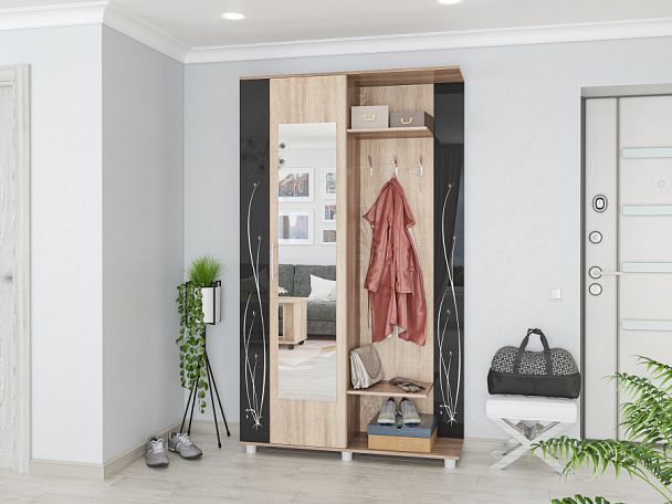 Прихожая Ирма-2 (2100х1200х370) ясень шимо/дуб сонома - Вид 1