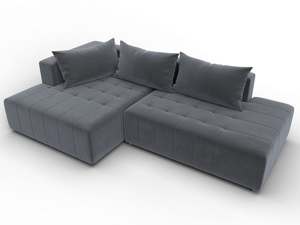 Диван угловой Лига-103 НПБ угол левый Велюр серый - Вид 6