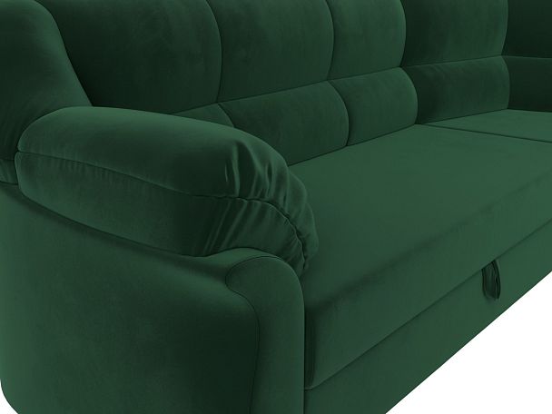 Диван угловой Карнелла правый (полностью велюр зеленый) - Вид 3