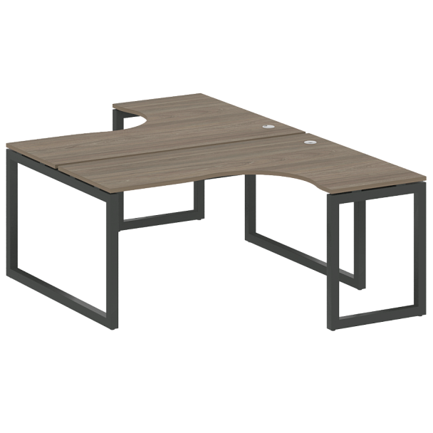 Metal System Quattro Р. ст. криволинейная на О-образном м/к 50БО.РАС-СА-2.4 Вяз/Антрацит металл 1600*2435*750 - Вид 1