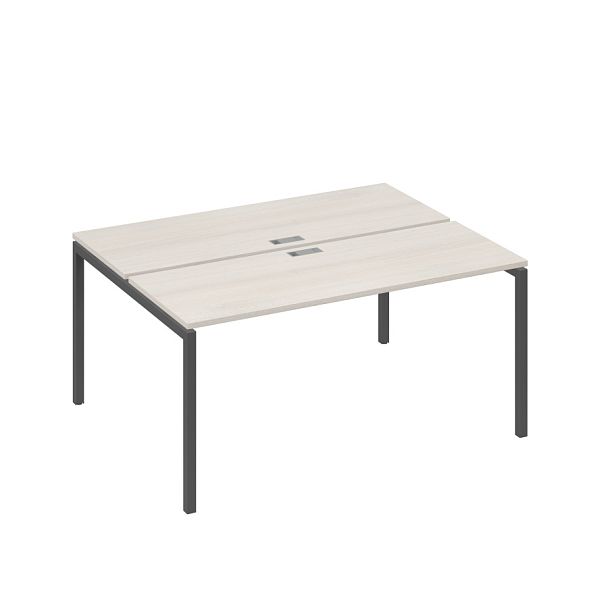 Рабочая станция 2х160 на опорах DUE A4 А4 Б2 172 БП дуб / металлокаркас антрацит - Вид 1