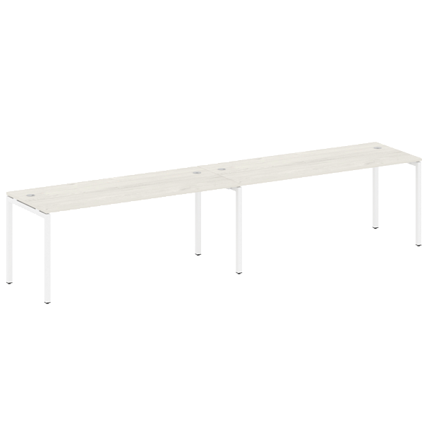 Metal System Quattro Р. ст. на 2 раб. места на П-образном м/к 40БП.СМ-2.5 Дуб наварра/Белый металл 3600*720*750 - Вид 1