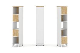 Стайл Проджект Набор стеллажа 2-х сторон., 5 яр. SN.NSD-511 Белый/Тиквуд Светлый/Металл Белый 387*40 - Фото предпросмотра