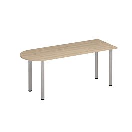 Стол письменный полукруглый на хромированных опорах Формула МХ ФР 2103 вяз светлый - Фото предпросмотра