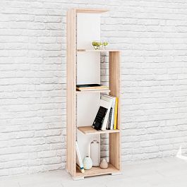 Стеллаж Ромео-6 (450*1500*250) дуб сонома/белый - Фото предпросмотра