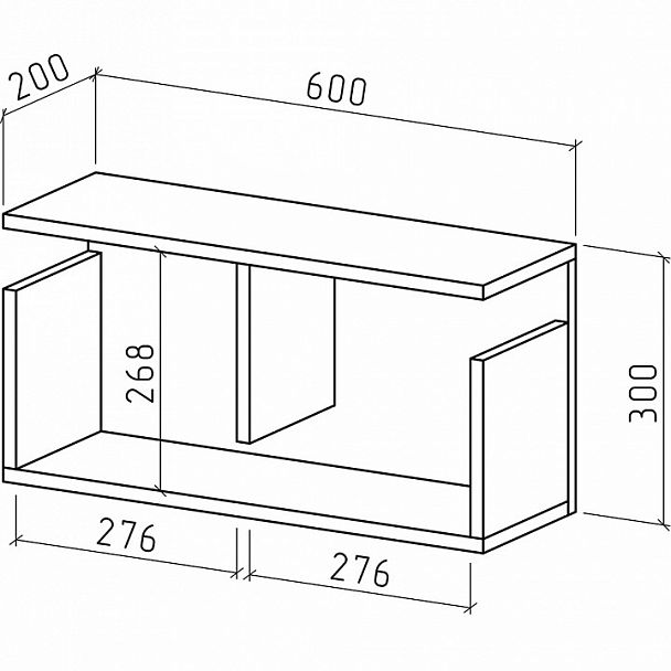 Полка книжная Инди-1 - Вид 2