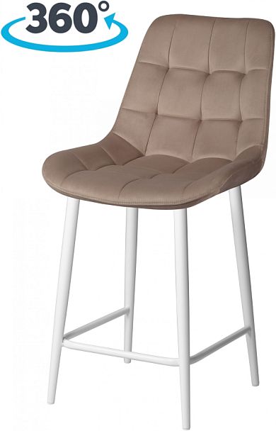 Комплект полубарных поворотных стульев Эйден, Confetti latte/белый, 3 шт. - Вид 1