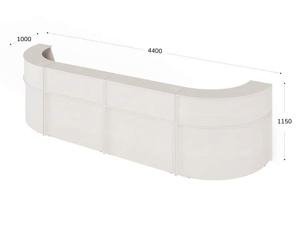 ЛАЙТ / LIGHT RLG072 Двойной ресепшн 440x100x115 Дуб Молочный - Вид 3