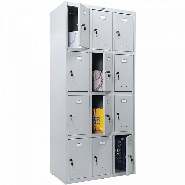 Шкаф металлический для сумок ПРАКТИК "LS-34" двенадцатисекционный, 1830х850х500 мм, 44 кг, разборный - Вид 1