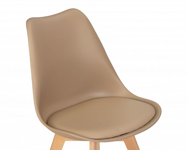 Стул обеденный DOBRIN JERRY SOFT (ножки светлый бук, цвет сиденья бежевый (GR-03)) - Вид 7