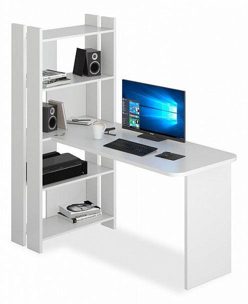 Стол компьютерный Домино Lite СТЛ-ОВ+С120Р Белый - Вид 1