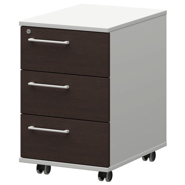 Тумба мобильная/подвесная правая KZT-61R Дуб венге/Белый 416x568x648 Кортез - Вид 1