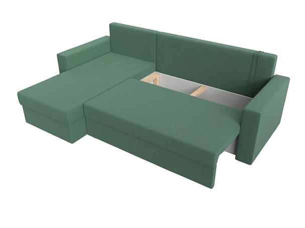 Диван угловой Траумберг Лайт левый угол Рогожка зеленый - Вид 8