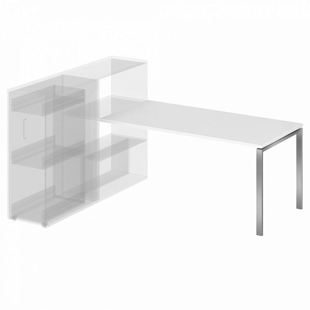 Стол приставной на металлокаркасе "Тандем-А" ПК-ТНА-СТП155Х80-В2-1049 белый - Вид 1