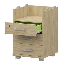 Корпус тумбы приставной НТ-320 Баттл Рок 438x444x732 Аргентум - Фото предпросмотра