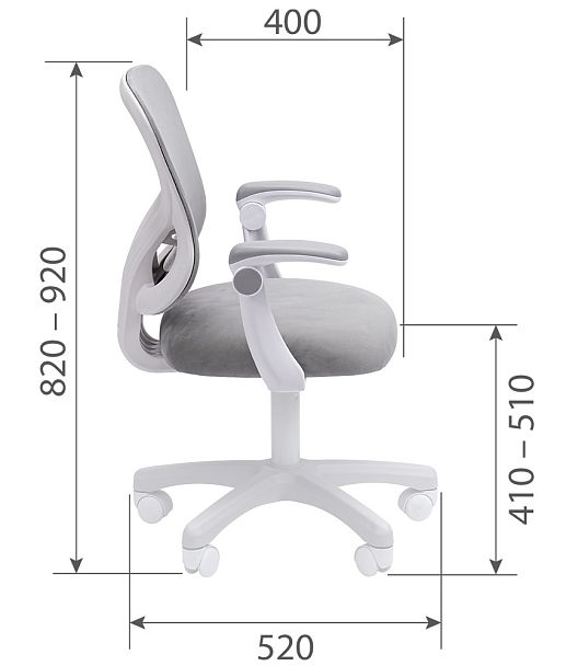 Кресло CHAIRMAN KIDS CH106, ткань/сетка, голубой - Вид 5