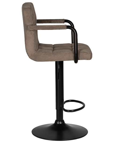 Стул барный DOBRIN KRUGER ARM BLACK (какао вельвет (LAR-E2041-05)) - Вид 3