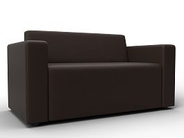 Диван прямой Лига-093 Экокожа коричневый - Фото предпросмотра