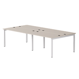 Бенч-система на 4 места Everprof EVO на металлокаркасе 3160х670(1370)x755 Кашемир/Белый - Фото предпросмотра