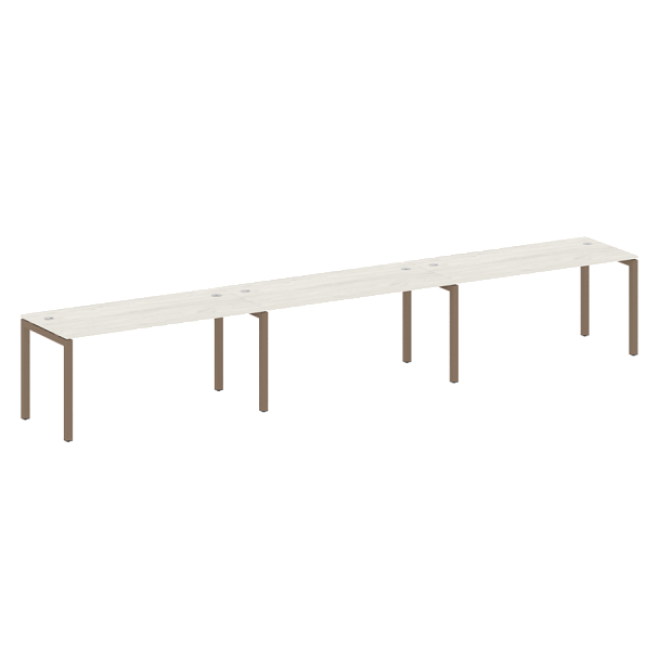 Metal System Quattro Р. ст. на 3 раб. места на П-образном м/к 50БП.СМ-3.4 Дуб наварра/Мокко металл 4800*720*750 - Вид 1