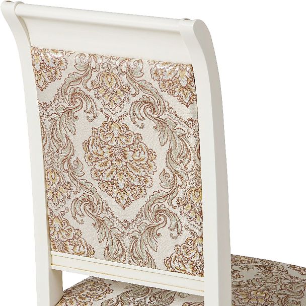 Стул деревянный с мягким сиденьем Бармс Слоновая кость золотая патина/Бежевый жаккард - Вид 9