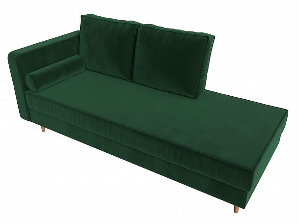 Кушетка Прайм левый (полностью велюр зеленый) - Вид 5