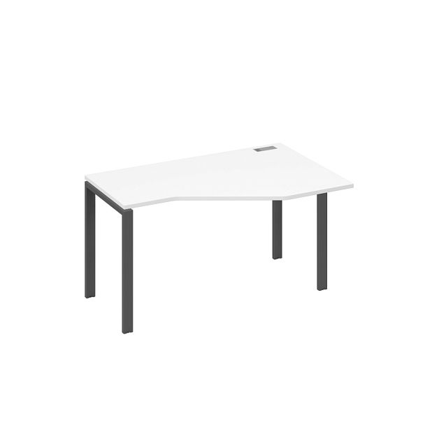 Стол эргономичный правый "Техно" на металлокаркасе UNO A4 А4 Б1 054 БП белый премиум / металлокаркас антрацит - Вид 1