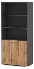 MATRIX 149Н004-2013 Шкаф-стеллаж широкий с замком 800х420х1760 Дуб Крафт Золотой/Темно-серый - Фото предпросмотра