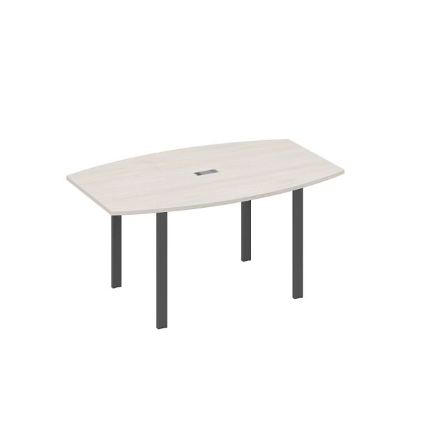 Стол 160 фигурный на металлокаркасе UNO для переговоров A4 А4 Б1 111 БП дуб / металлокаркас антрацит - Вид 1
