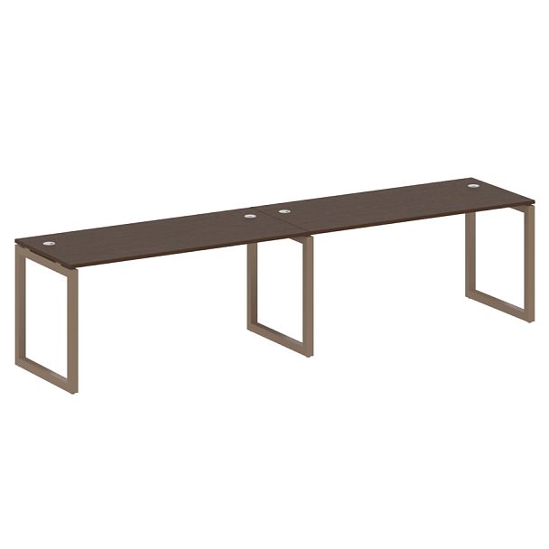 Metal System Quattro Р. ст. на 2 раб. места на О-образном м/к 50БО.СМ-2.4 Венге/Мокко металл 3200*720*750 - Вид 1