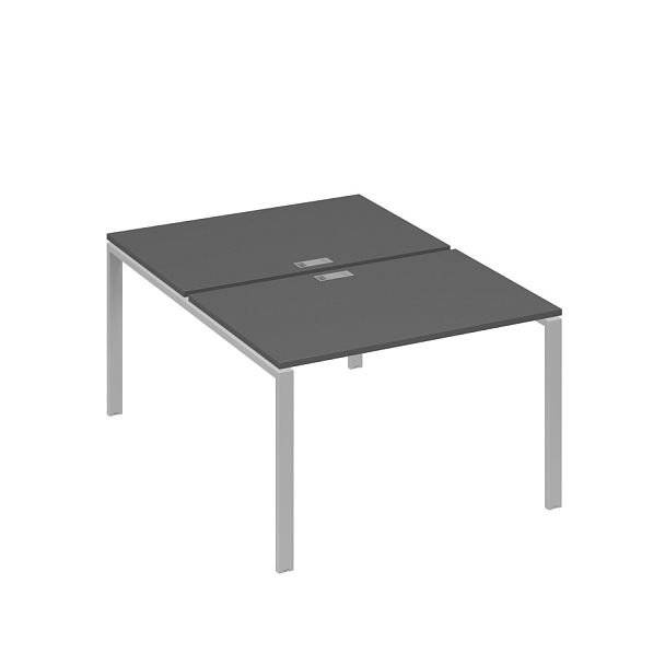 Станция рабочая 2х120 на металлокаркасе UNO A4 А4 Б1 176 БП антрацит премиум / металлокаркас серый - Вид 1