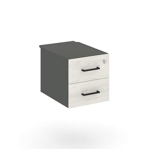 Стайл Проджект Тумба с 2 ящ. SN.TP-031 Антрацит/Дуб Наварра/Черный Ручки 343*453*356 - Вид 1